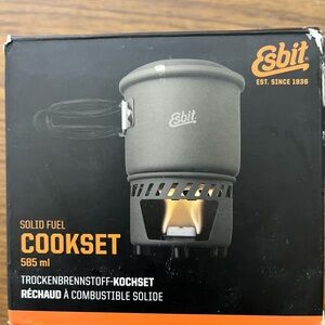 Esbit Solid Fuel Cookset ESB87013 Hard anodized aluminum construction. Open Box